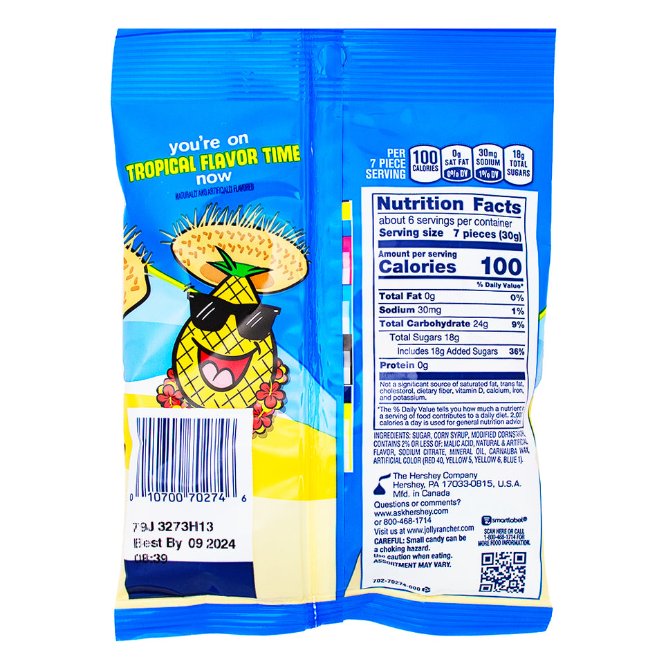 Jolly Rancher Gummies Tropical Beach Blast - 6.5oz Nutrition Facts Ingredients