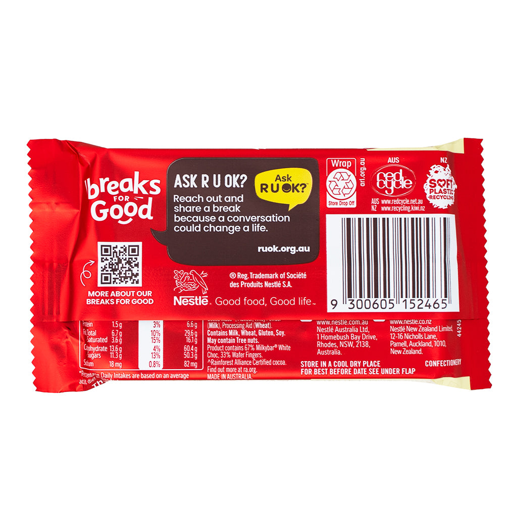 Kit Kat Milky Bar (Aus) - 45g  Nutrition Facts Ingredients