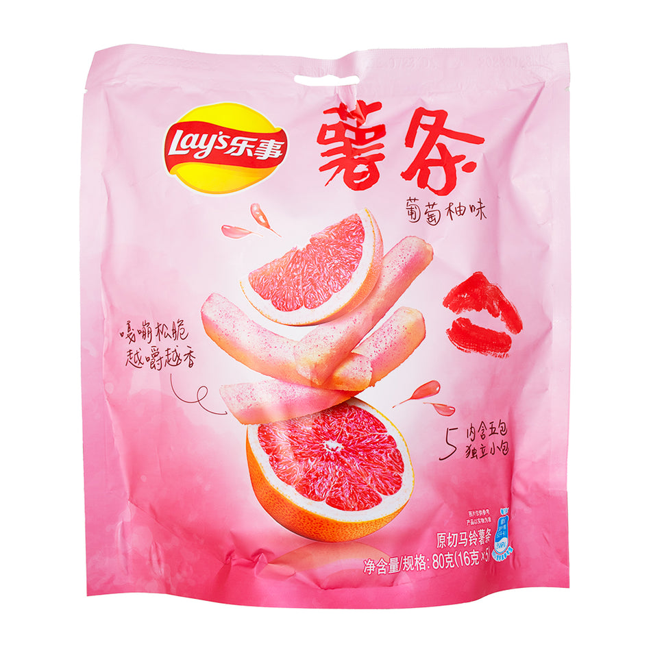 Lays Pink Grapefruit Fries 5 Pack (China) - 80g - Exotic Snacks
