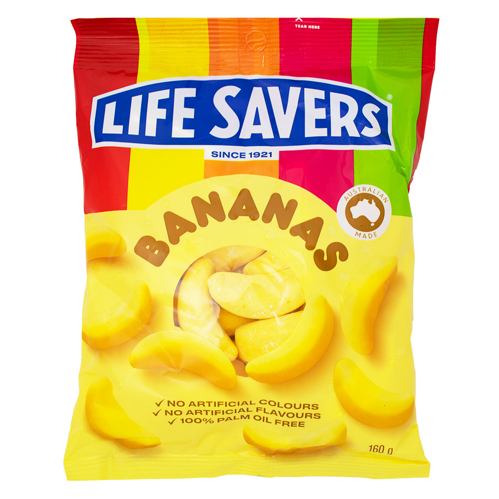 Lifesavers Bananas (Aus) - 160g-Lifesavers-Lifesaver Gummies-Australian Candy-Lifesavers Candy-Banana Candy