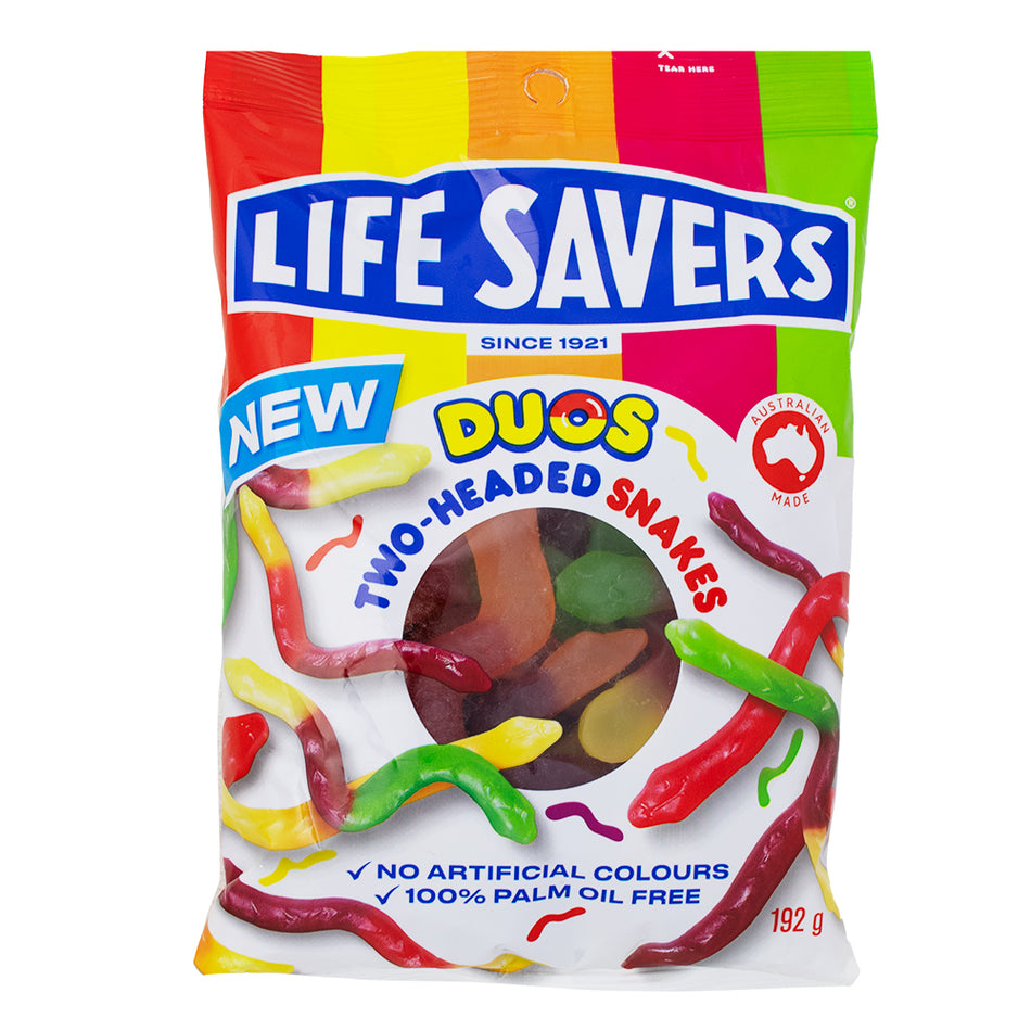 Lifesavers Duos Two-Headed Snakes (Aus) - 192g-lifesaver gummies-Australian candy