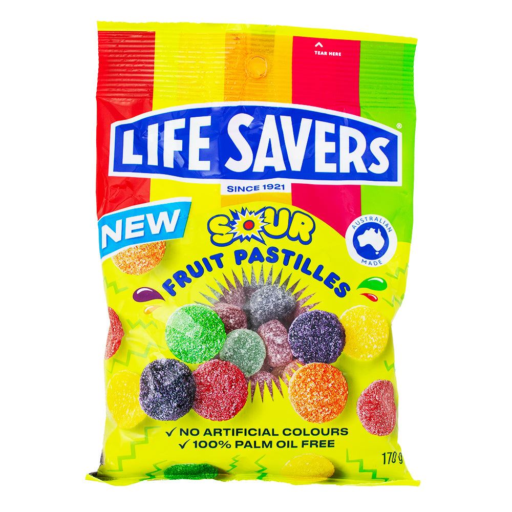 Lifesavers Sour Fruit Bastilles (Aus) - 170g-Lifesavers-Australian Candy-Sour Candy -Fruit Candy 