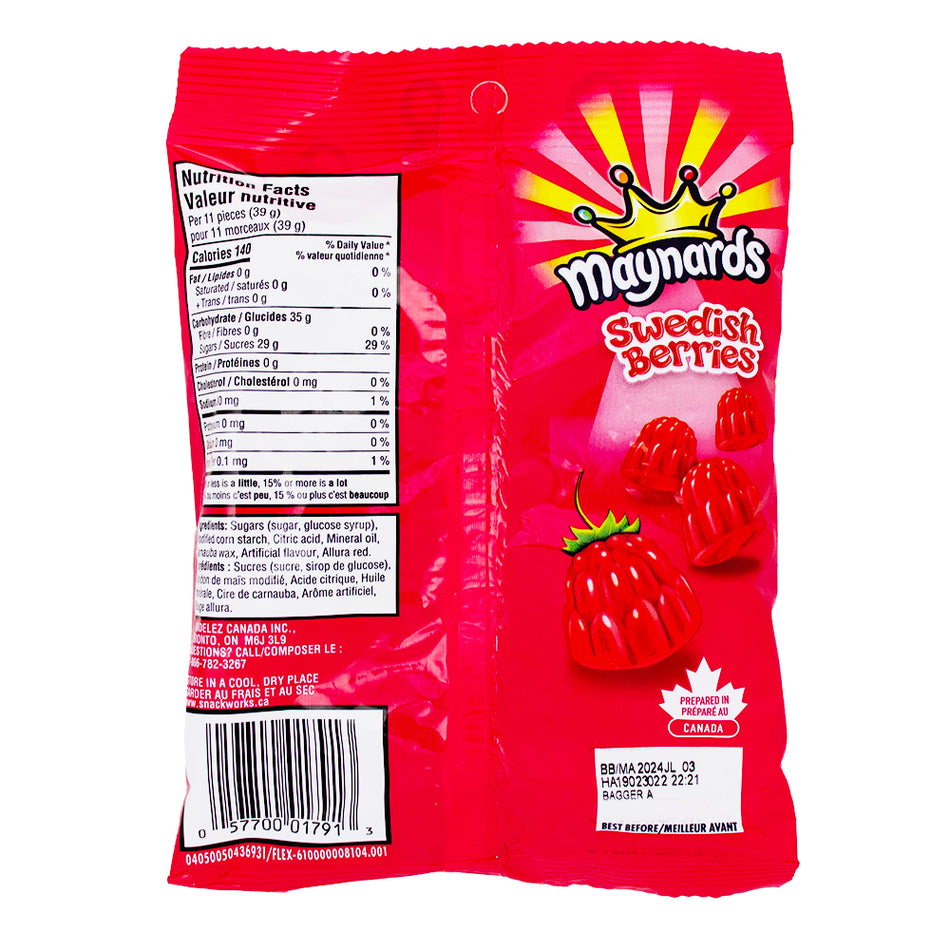 Maynards Swedish Berries Candy - 154g Nutrition Facts Ingredients