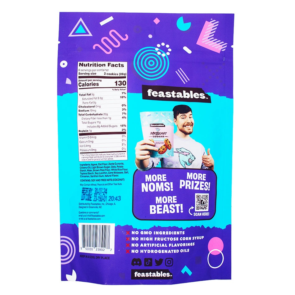 Mr Beast Oatmeal Raisin Cookies - Mr Beast Cookies - Nutrition Facts Ingredients