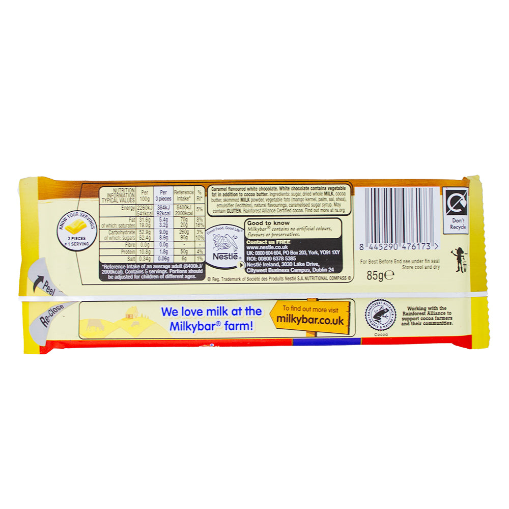 Milkybar Gold Black - 85g Nutrition Facts Ingredients