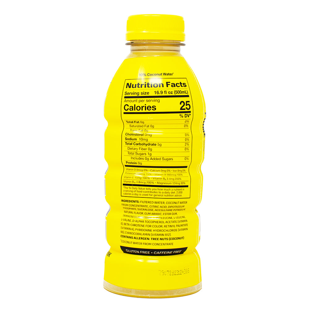 Prime Lemonade - 500mL Nutrition Facts Ingredients-Prime energy drink-Electrolyte drinks-lemonade Prime