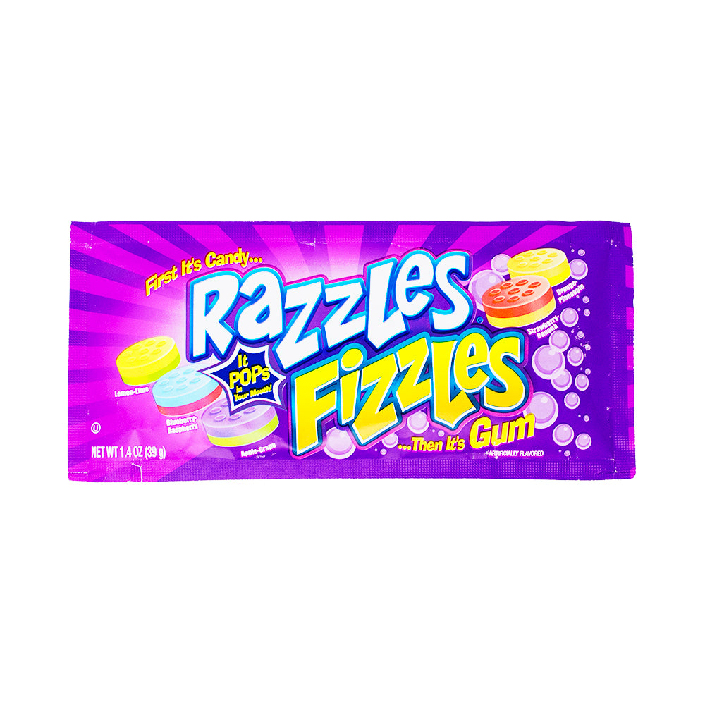 Razzles Fizzles - 39g-Razzles-Blue Raspberry 
