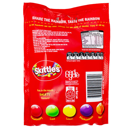 Skittles Giants (Aus) - 170g Nutrition Facts Ingredients-Skittles-Australian Candy-Giant Skittles-Fruity Candy