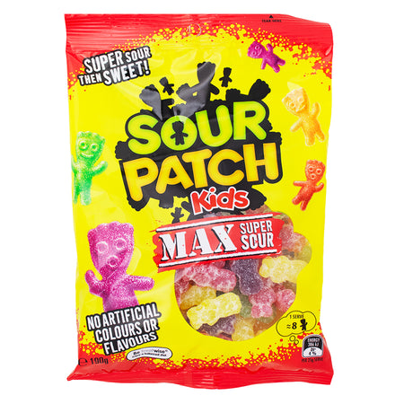 Sour Patch Kids Max Sour (Aus) - 190g-Sour Candy-Sour Patch Kids-Australian Candy-Most Sour Candy 