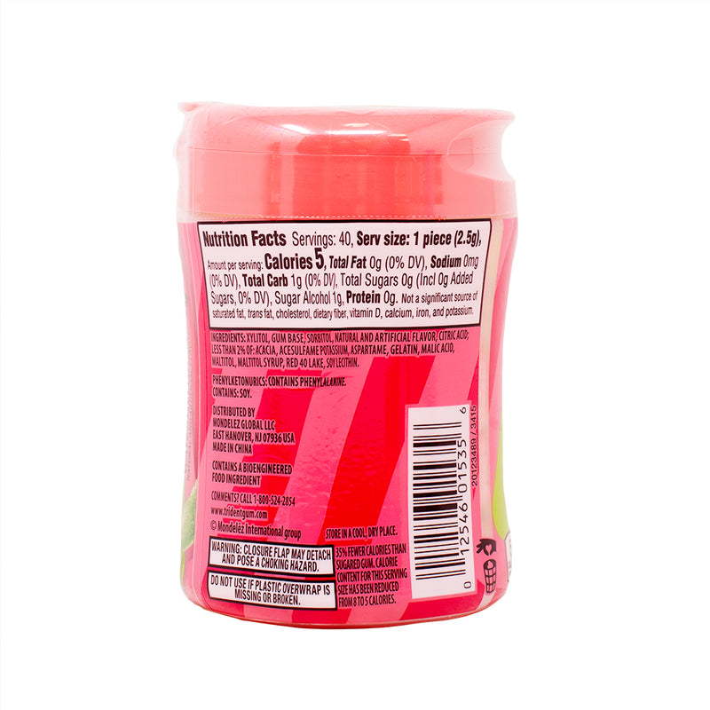 Trident Vibes Sour Patch Kids Watermelon - 40ct - 100g Nutrition Facts Ingredients-Sour Patch kids-Trident vibes-Sour candy-Watermelon candy-Sour Patch Kids gum