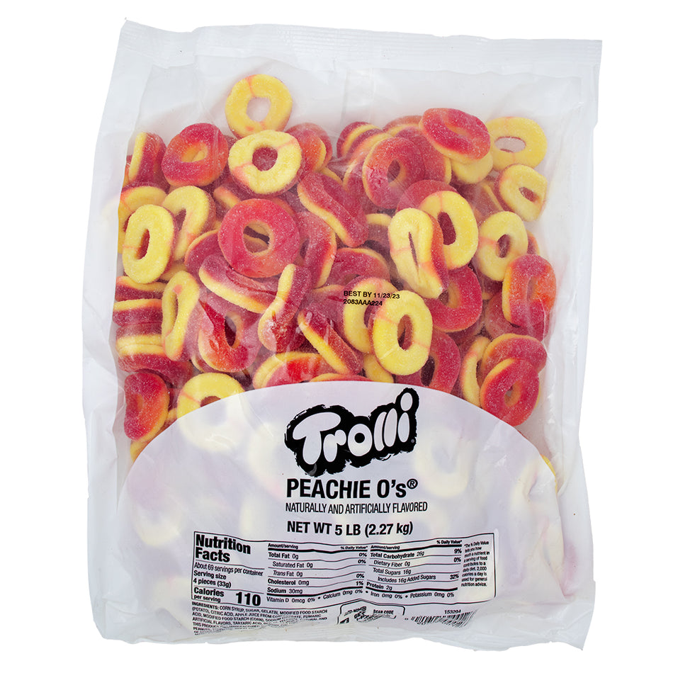 Trolli Peachie-O's - 5lb Nutrition Facts Ingredients