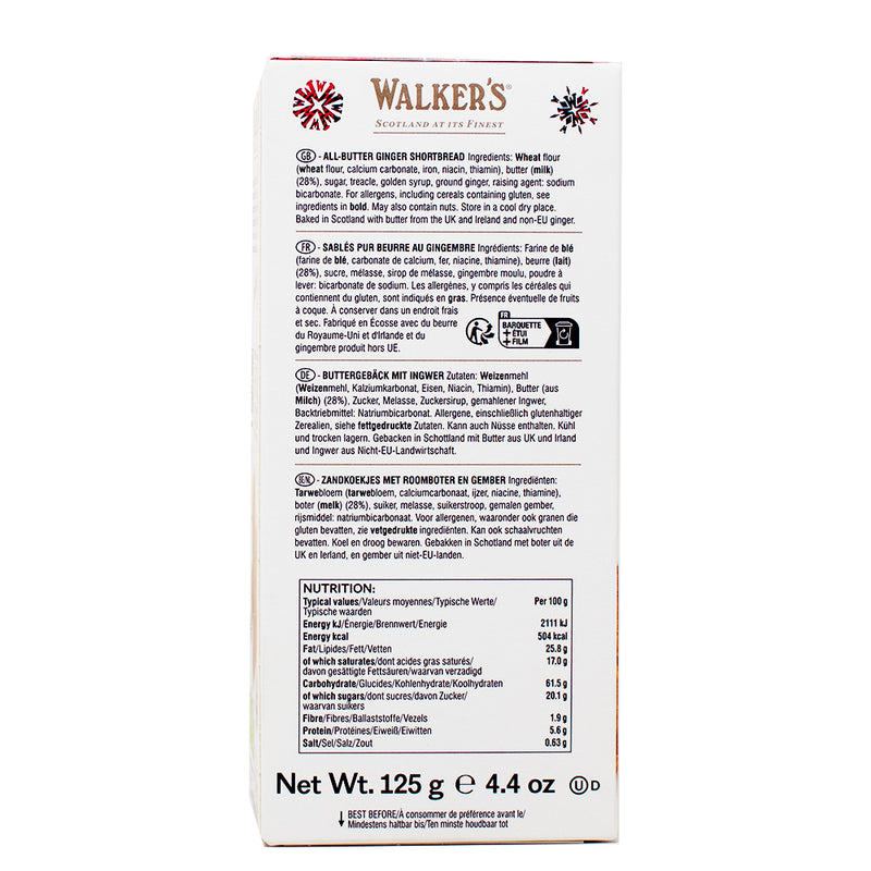 Walker's Shortbread Gingerbread Men - 125g Nutrition Facts Ingredients