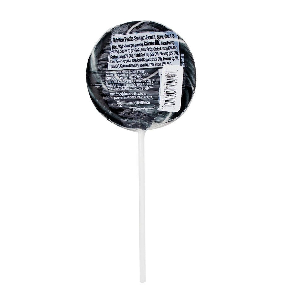 Whirly Pop - Black & White - 1.5oz - Nutrition Facts - Ingredients - Lollipops