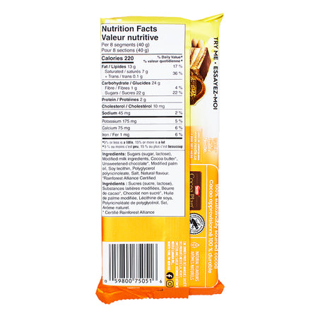 Aero Truffle Salted Caramel Fudge Bar - 105g  Nutrition Facts Ingredients - Canadian Chocolate Bars