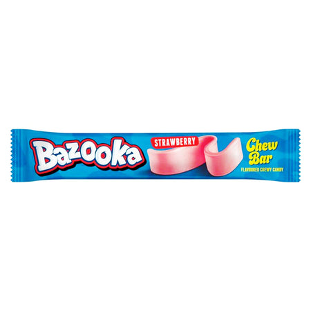 Bazooka Strawberry Chew Bars (UK) - 14g-Bazooka-Gum-Old fashioned candy