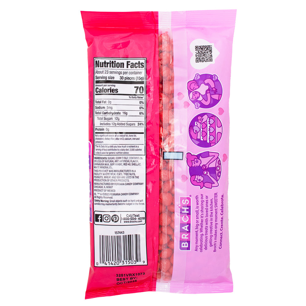 Brach's Cinnamon Imperial Hearts - 12oz Nutrition Facts Ingredients-Candy hearts-Valentine’s Day candy-Cinnamon Heart Candy