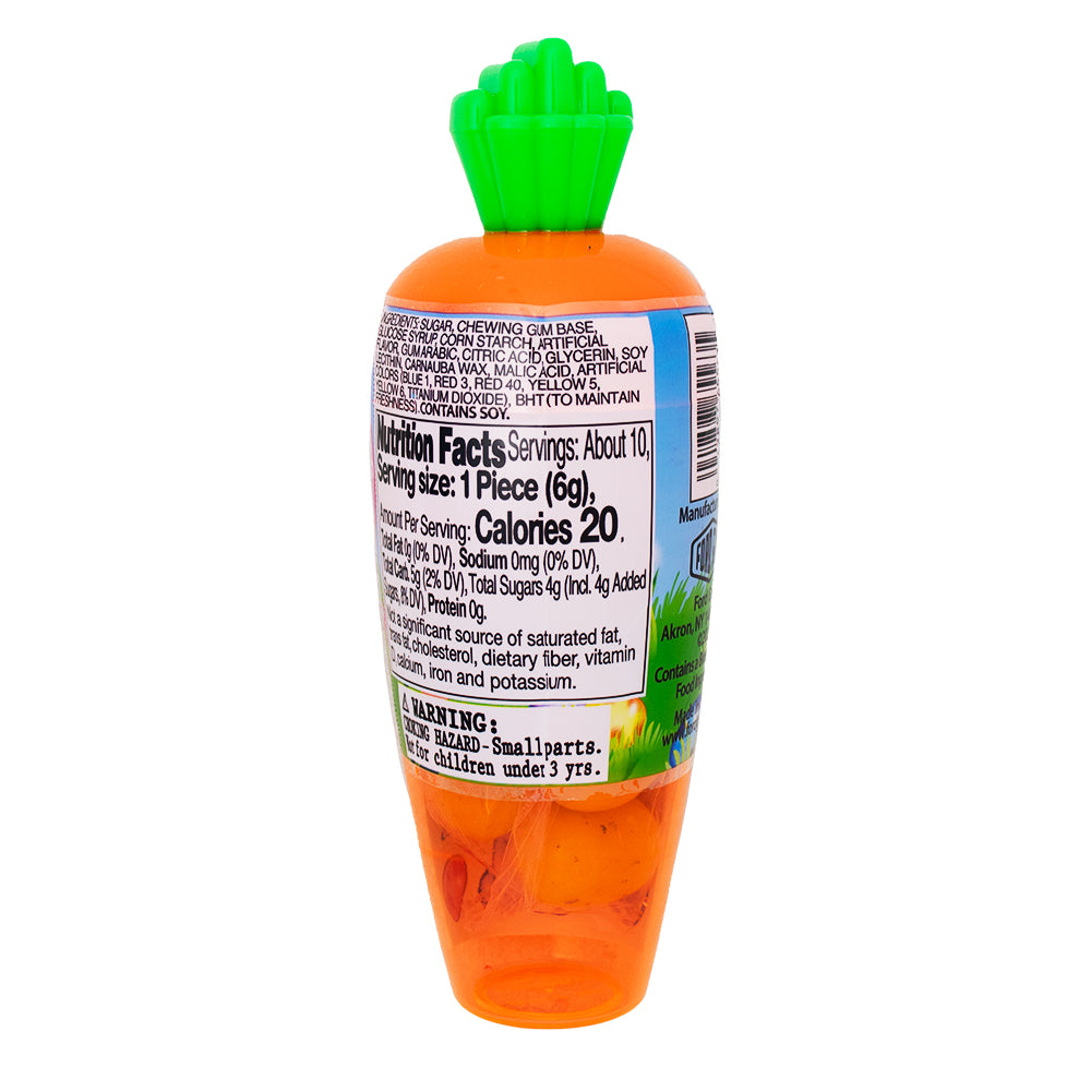 Easter Bunny Bubble Gum Carrot - 2oz Nutrition Facts Ingredients