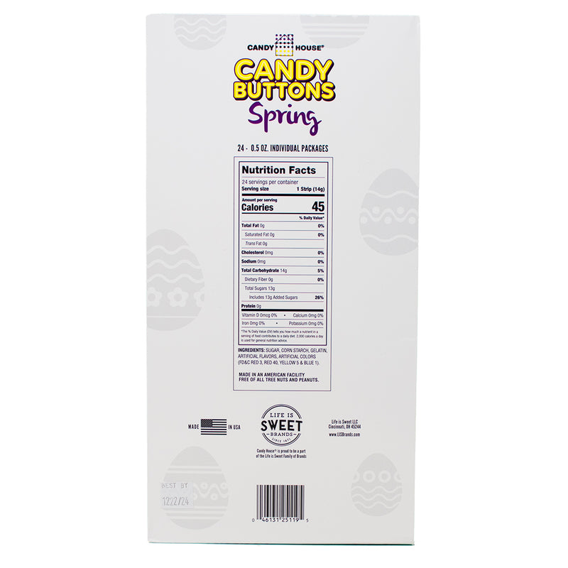 Candy Buttons -  Nutrition Facts Ingredients