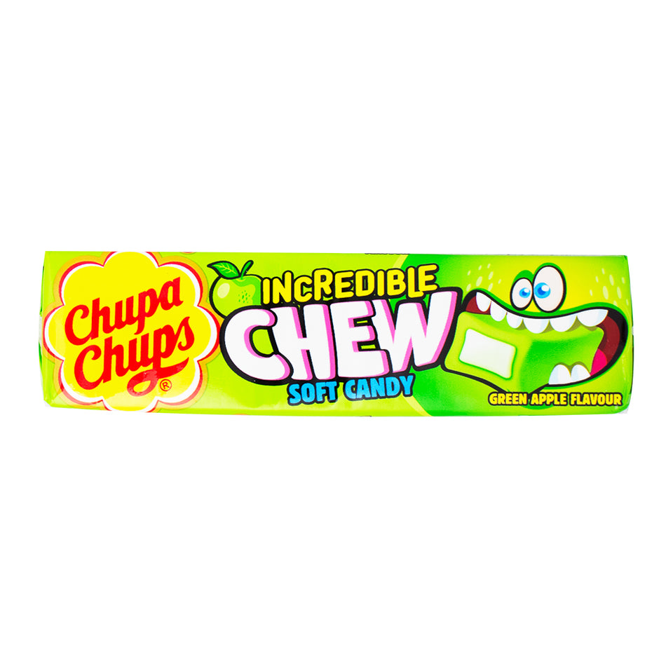 Chupa Chups - Incredible Chew Green Apple (UK) - 45g - British Candy
