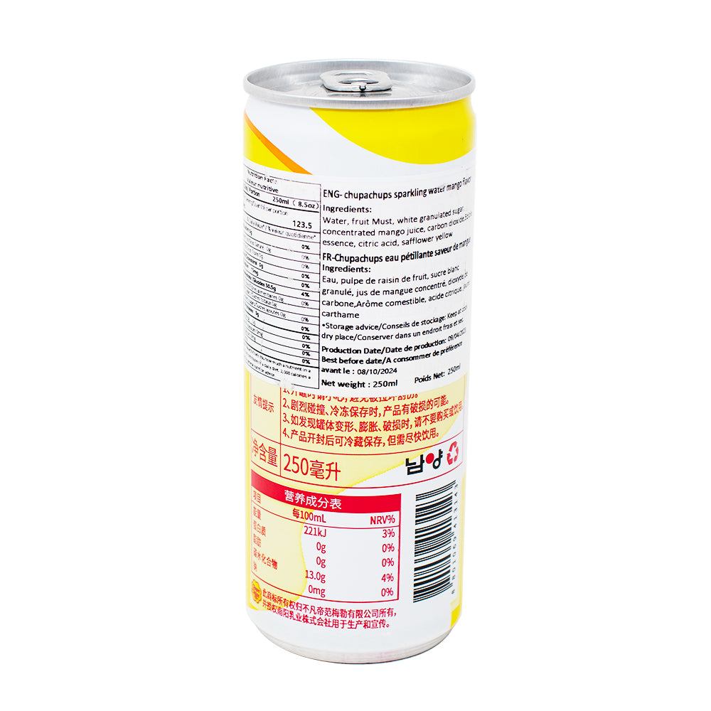 Chupa Chups Sparkling Mango Soda - 250mL  Nutrition Facts Ingredients