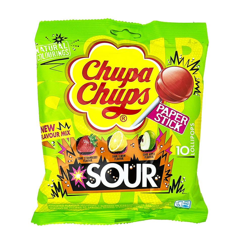 Chupa Chups Sour Lollies 10ct - 120g