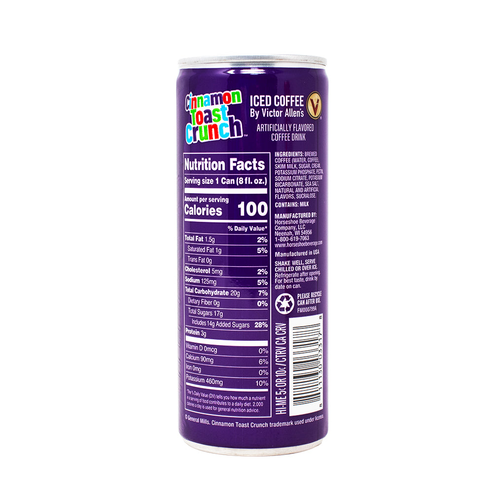 Cinnamon Toast Crunch Iced Coffee - 237mL  Nutrition Facts Ingredients