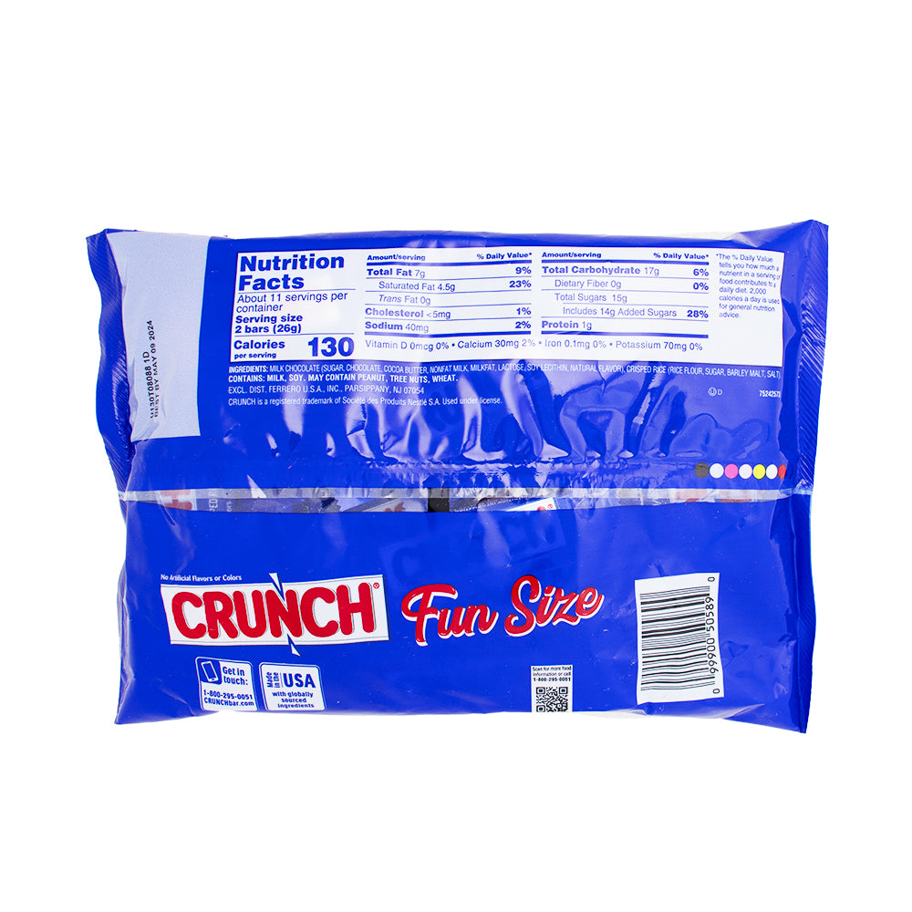 Crunch Fun Size Bars - 10 oz | Candy Funhouse USA