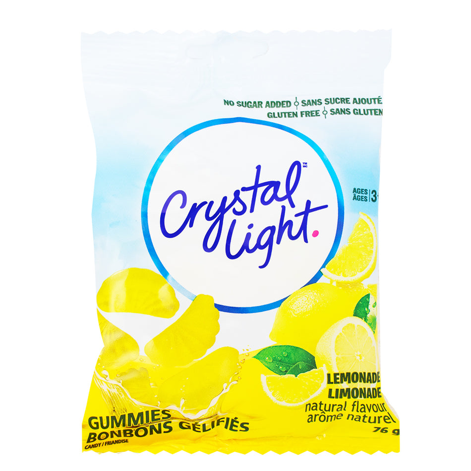 Crystal Light - Lemonade Sugar Free Gummies 76g - Sugar Free Candy - Gummy Candy