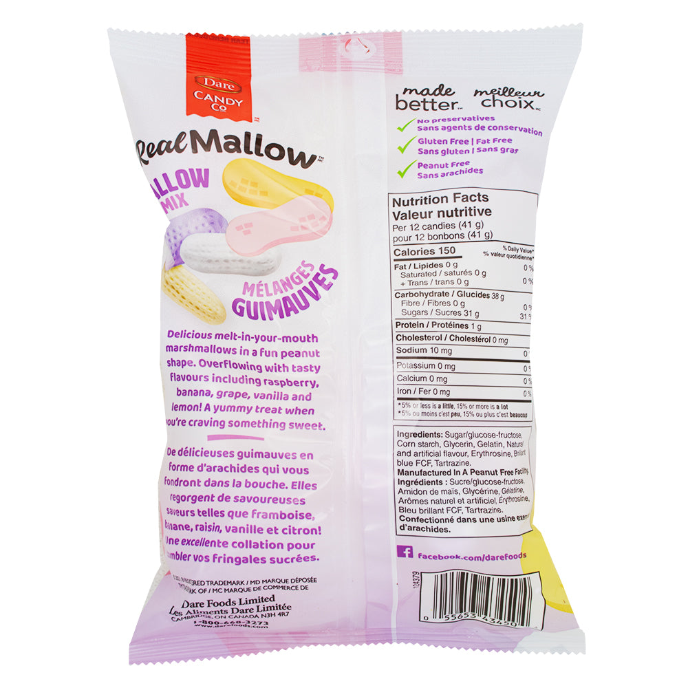 Dare Real Mallow Mallow Mix - 170g - Canadian Candy  Nutrition Facts Ingredients