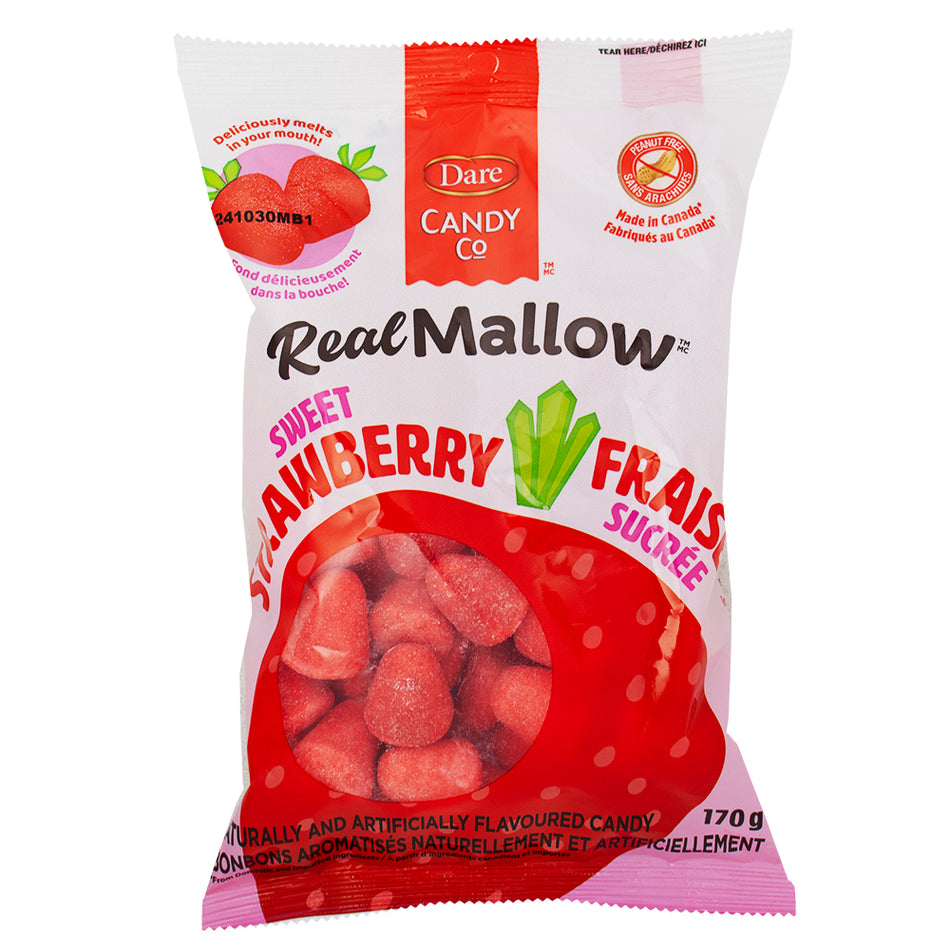 Dare Real Mallow Sweet Strawberry Marshmallow Candy - 170g - Canadian Candy