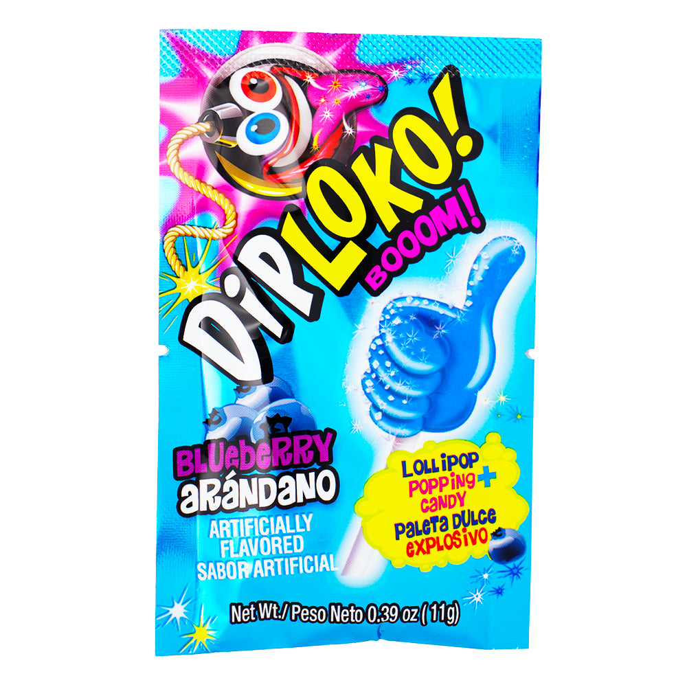 Dip Loko Blueberry Lollipop with Popping Candy - .39oz