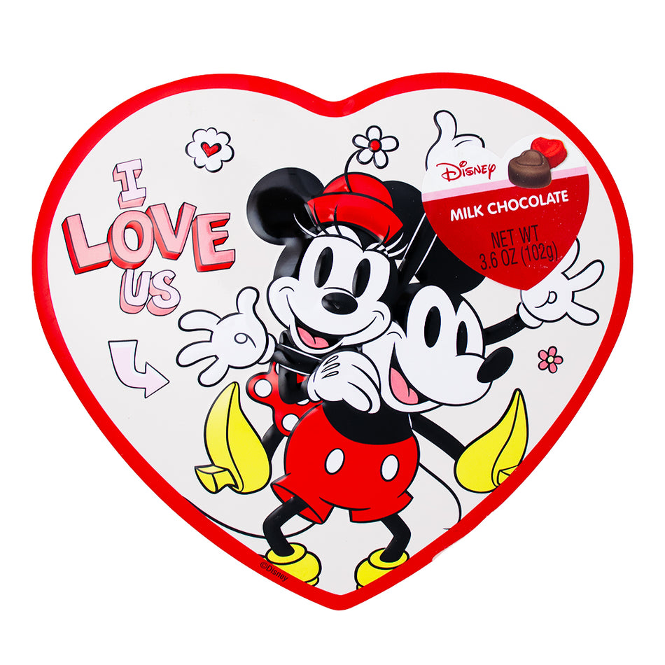 Mickey and Minnie Heart Tin - 3.6oz - Milk Chocolate
