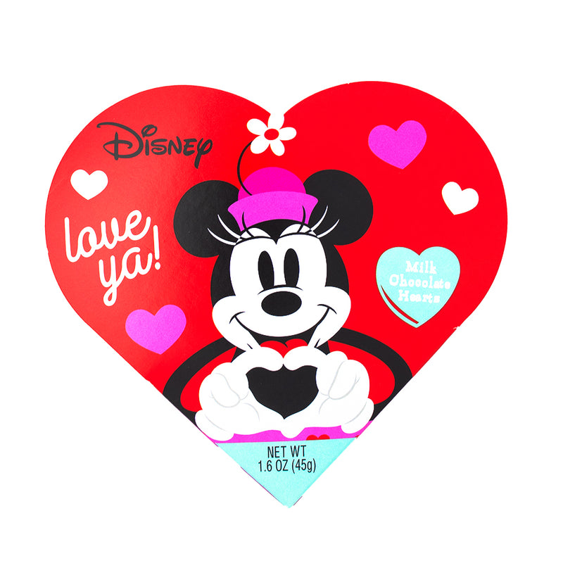 Mickey/Minnie Mouse Milk Chocolate Hearts Valentine - 50g