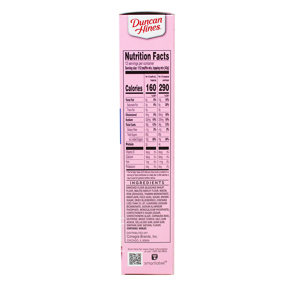 Dolly Parton Blueberry Muffin Mix - 17.83oz  Nutrition Facts Ingredients