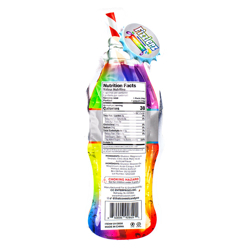 Fizzlers Sour Fizzy Powder Candy Mystery Flavour - 0.35oz   Nutrition Facts Ingredients