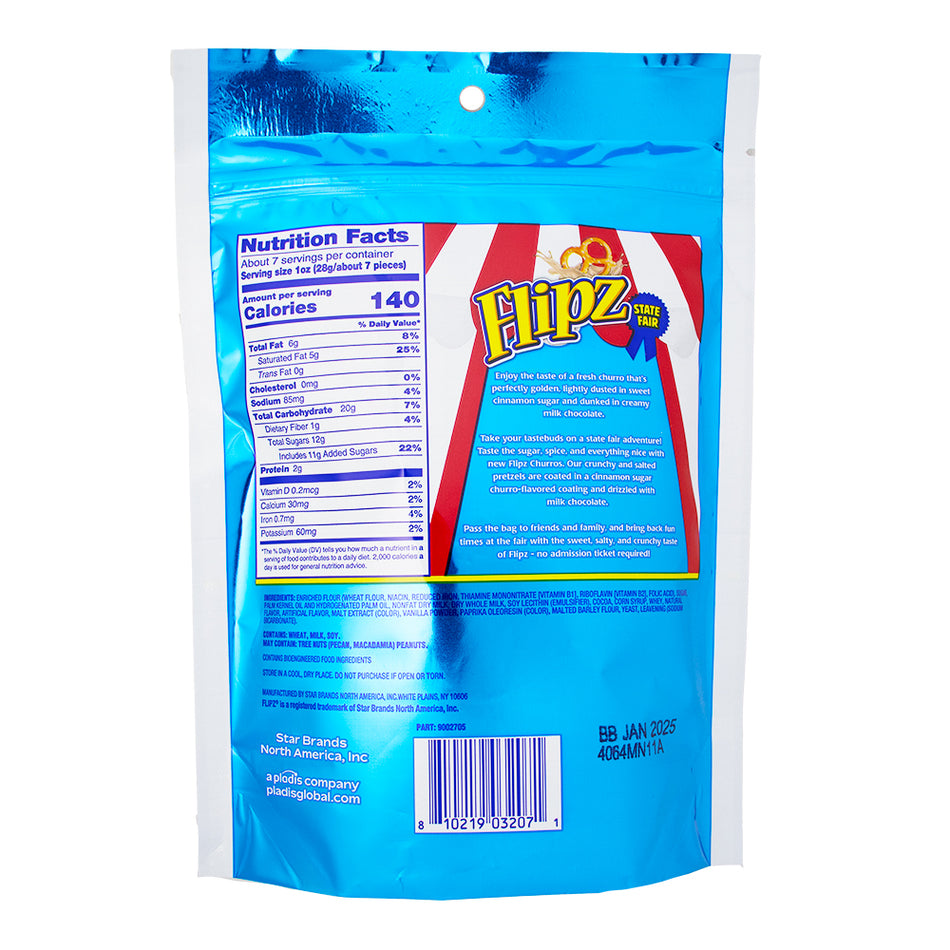 Flipz State Fair Churros - 6.5oz  Nutrition Facts Ingredients