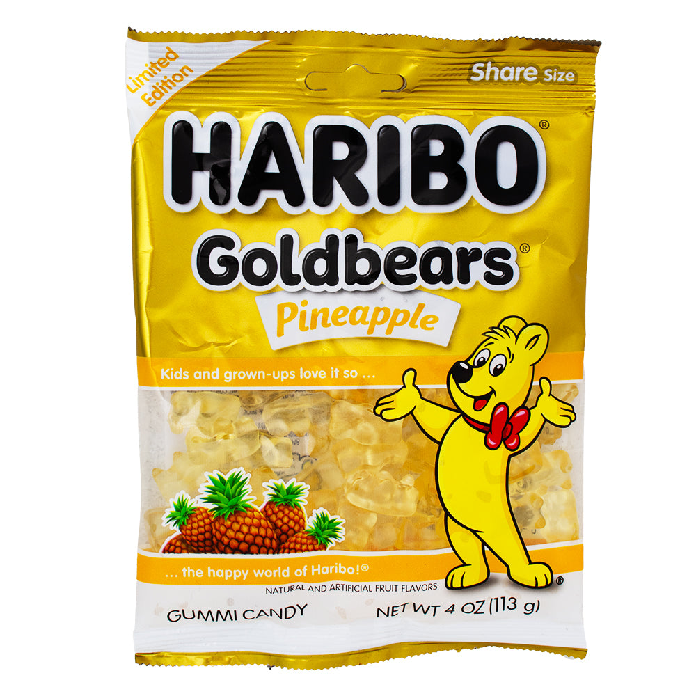 Haribo Gold Bears Pineapple - 4oz-Haribo-Haribo gummy bears-pineapple candy