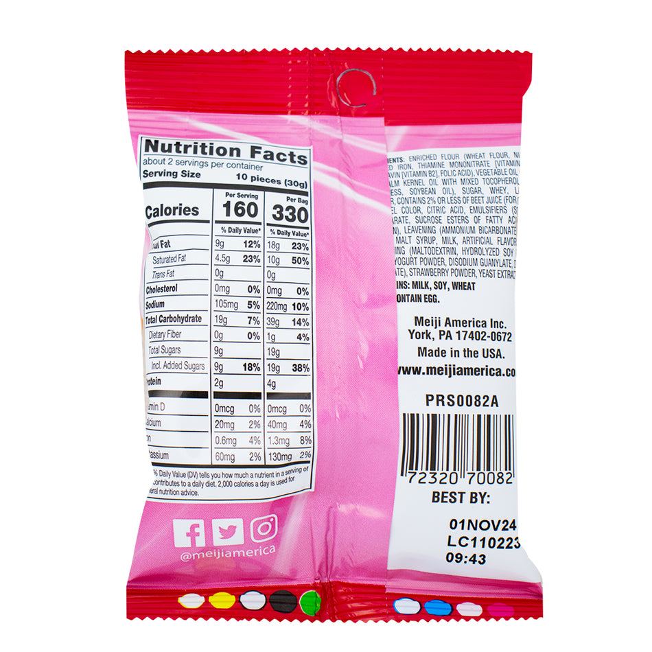Hello Panda Strawberry Cookies - 2.2 oz.  Nutrition Facts Ingredients
