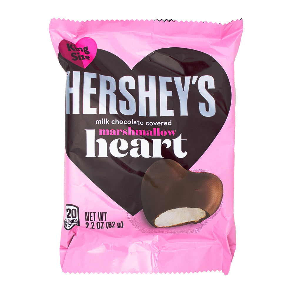Hershey's Milk Chocolate Covered Marshmallow Heart - 2.2oz-Chocolate hearts-Milk chocolate-chocolate covered marshmallows-Valentine's Day chocolate