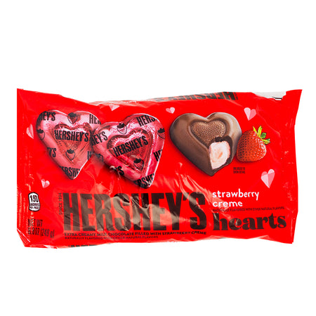 Hershey's Strawberry Creme Hearts - 8.8oz-Hershey’s Kisses-Milk chocolate-Valentine’s Day chocolate-Chocolate strawberries