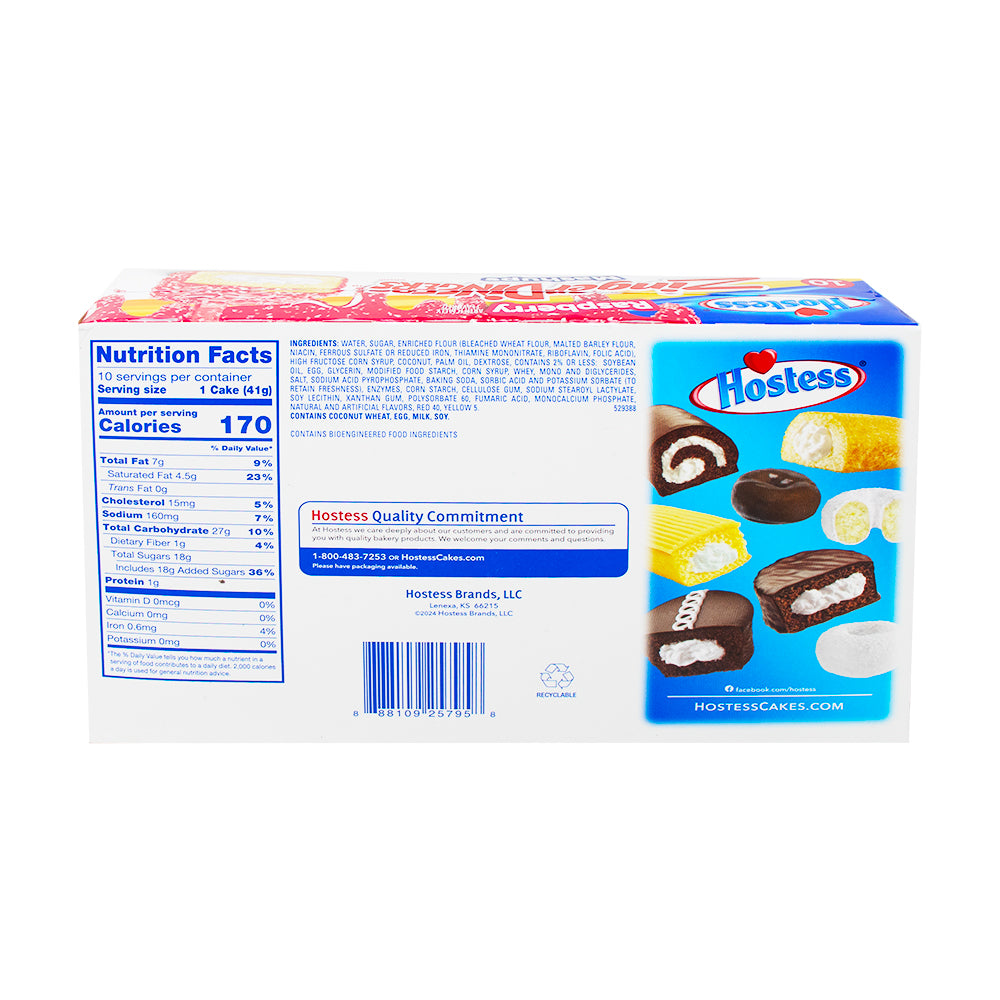 Hostess Raspberry Zinger Dingers - 14.46oz  Nutrition Facts Ingredients