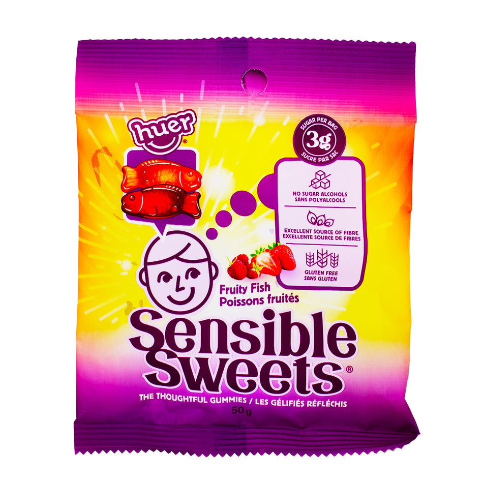 Huer Sensible Sweets Fruity Fish - Low Sugar 50g - Gummy Candy
