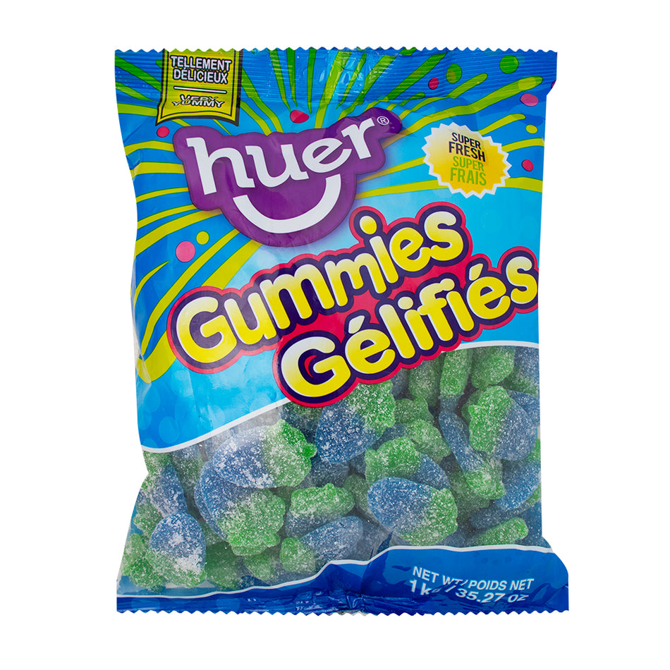 Huer Sour Blue Raspberries Gummy Candy - 1kg - Bulk Candy