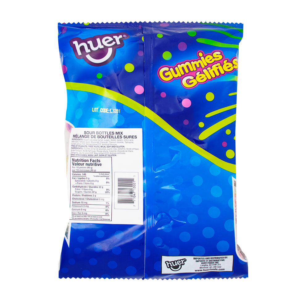 Huer Sour Bottle Mix Gummies - 1kg - Gummy Candy - Bulk Candy  Nutrition Facts Ingredients