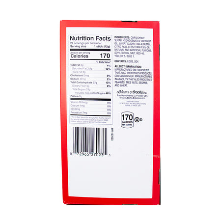 Jelly Belly Chews - 1.5oz  Nutrition Facts Ingredients