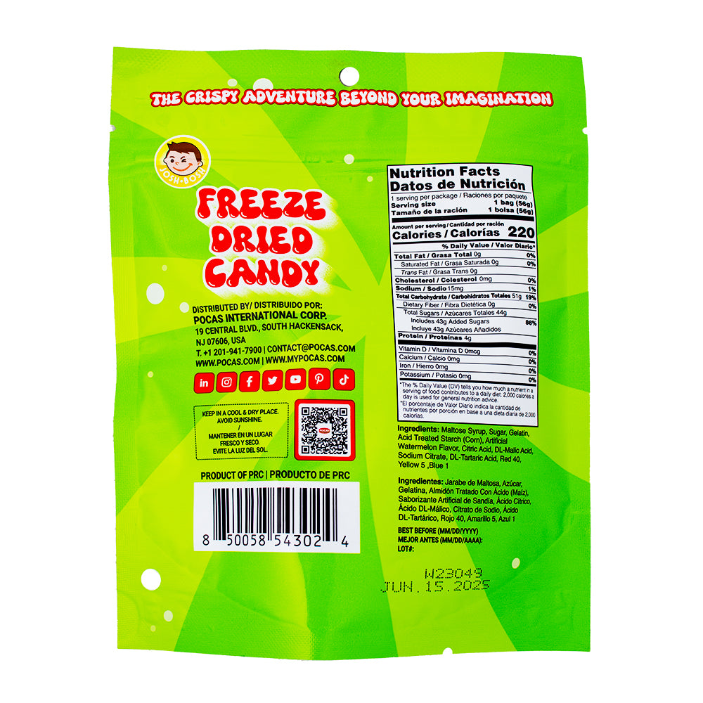 うさぎ屋珠雪 Josh Bosh Freeze Dried Candy Watermelon - 1.95oz | Candy Funhouse