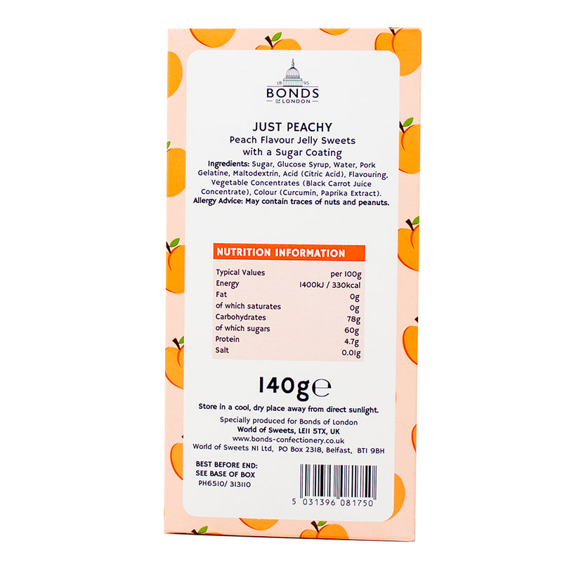 Bonds Gift Box Just Peachy (UK) - 140g Nutrition Facts Ingredients - British Candy