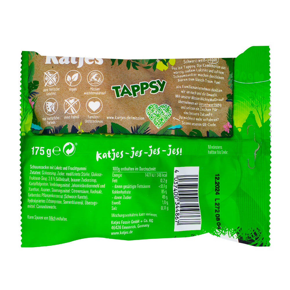 Katjes Tappsy - 175g - Vegan Candy  Nutrition Facts Ingredients