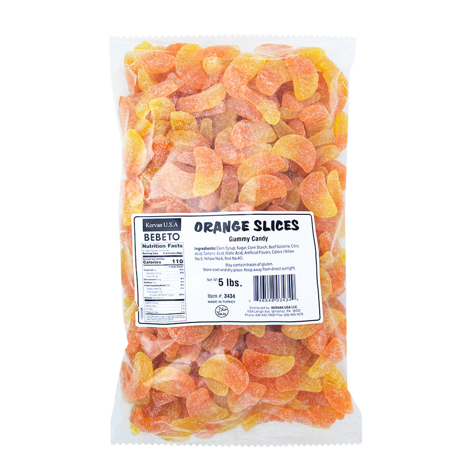 Kervan Sugared Orange Slice - 5lb  Nutrition Facts Ingredients