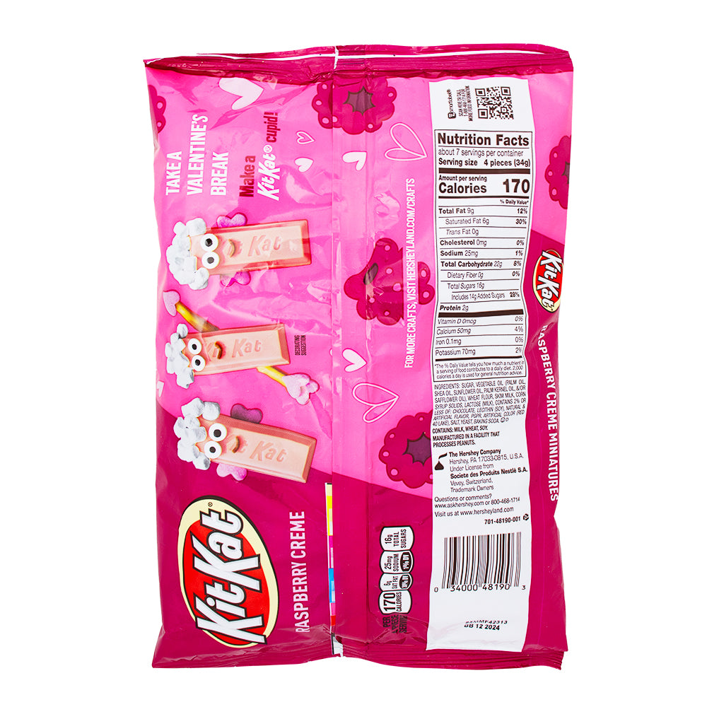 Valentine's Edition Kit Kat Raspberry and Cream Miniatures - 8.4oz Nutrition Facts Ingredients